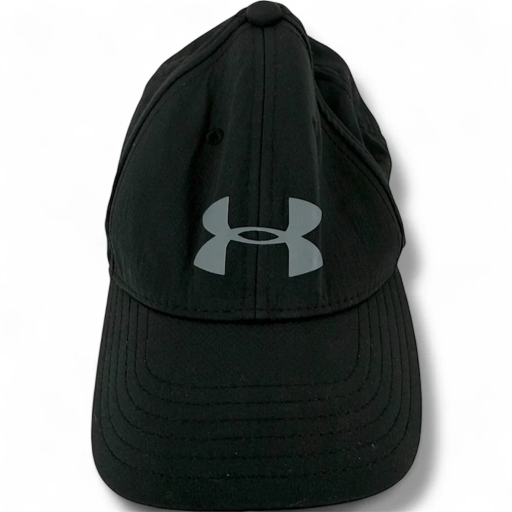 Under Armour Hat Youth XS/S Logo Stretch Fit Athletic Cap‎ Black